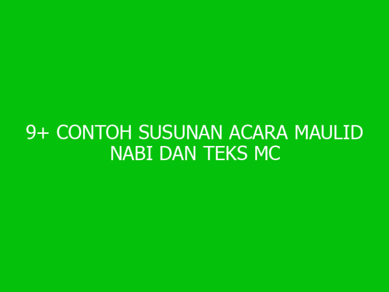 Contoh Susunan Acara Maulid Nabi Dan Teks Mc Rundown Ngelmu